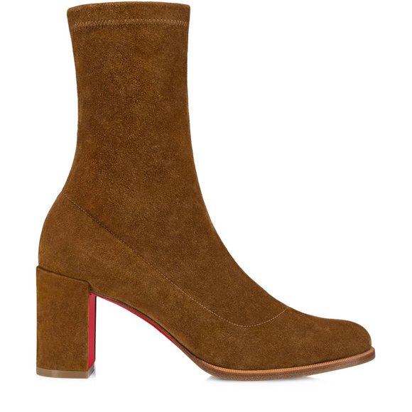 Christian Louboutin STRETCHADOXA 70 Stretch Suede Booties Ankle Boots - Picture 1 of 16